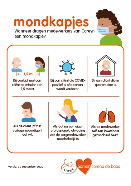 Corona flyer voor personeel Careyn